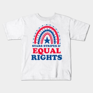 Pro Choice Boho Rainbow Feminist Stars Stripes Equal Rights Kids T-Shirt